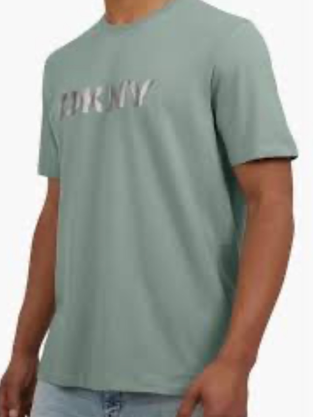 Dkny Sage Green Logo Short Sleeve Tee men’s size L